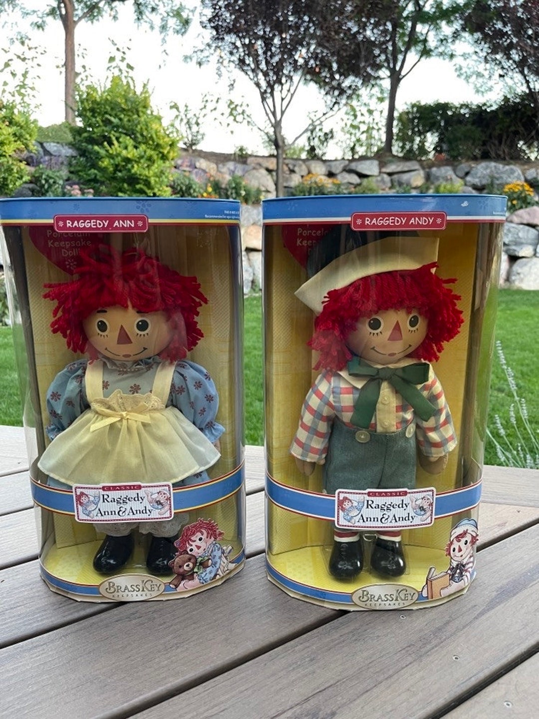 Vintage Brass Key Raggedy Anne Andy Doll Set MIP Great Gift Etsy UK