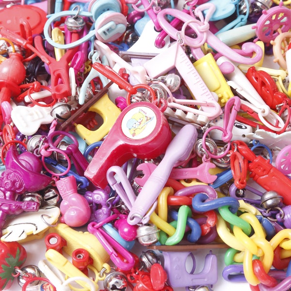 PICK YOUR OWN - #1 Vintage Bell Charms, Plastic Charms, Colorful, Plastic, Variety, Lot, bellcharms, charm bracelet, 1980s, 80s - 03