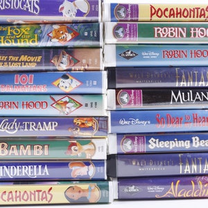 PICK Your OWN - Vintage Disney VHS - Black Diamond Editions Little Mermaid Beauty and the Beast Cinderella Bambi Clamshell ~ 20-01-639