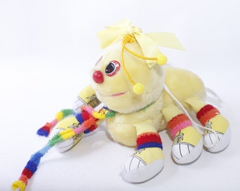 Lots-a-Lots-a-Leggggggs, Yellow Plush Caterpillar, Funny, Soft Toy, 9", Stuffed Animal, Vintage, ~ 240107-WH 729