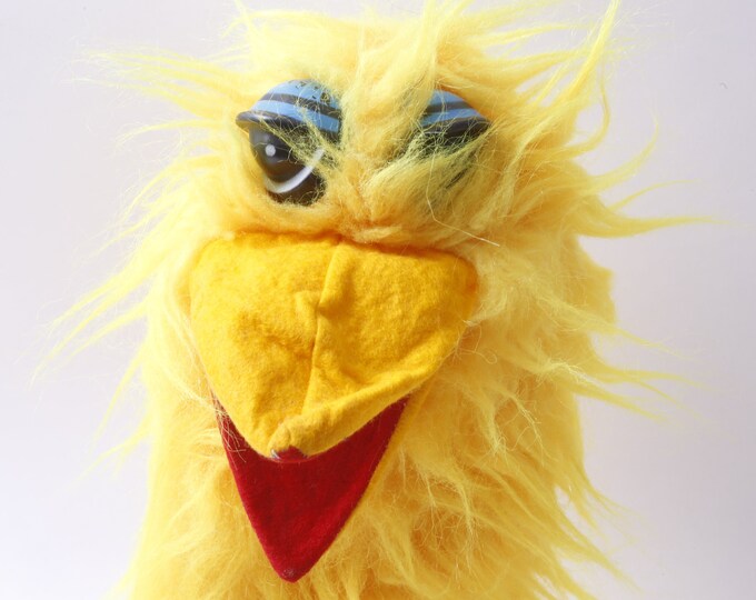 70s Sesame Street Big Bird Hand Puppet Yellow Plush Toy Etsy