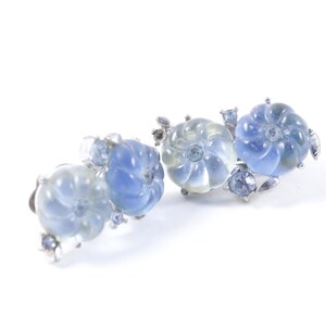 Earrings, Blue, Flowers, Stones, Sparkling, Clothes, Outfit, Collection, Vintage, Nostalgia, 1960s ~ 20-01-109