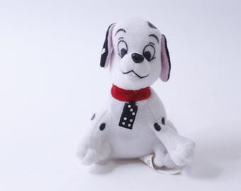 101 Dalmatians, Plush, Domino, Disney, 90s Vintage, Keychain, Plastic, Key Ring, Collectible, Accessory, 250118-WH 70