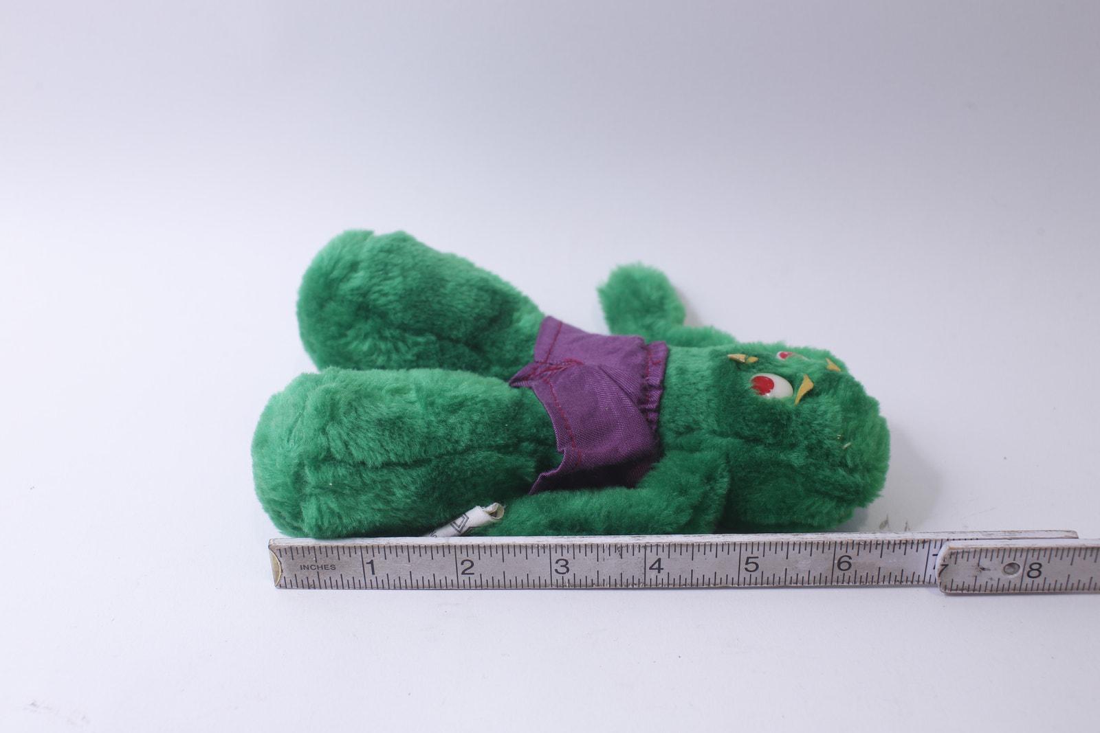 Gumby in Purple Shorts, Little Plush, Green, Vintage