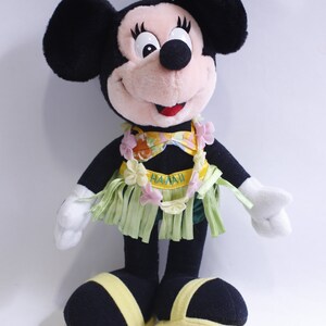 Hawaii, Minnie Mouse, Disney, Plush, 12", Soft Toy, Tropic Costume, Cartoon Character, Stuffed Animal, Vintage, ~ 230620-DISS M-23-01