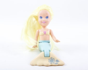 My Pretty Mermaid Doll 1990er Gelber Haarschwanz Badewanne Spielzeug Niedliche Playskool Loose Doll 90s Doll Collection, Kleiner Puppenfisch - 20-14-479