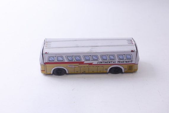 ブリキ　CONTINENTAL TRAILWAYS バスモデル Continental Trailways, Tin Toy Bus, Toy Vehicle, Japan, Retro Toy