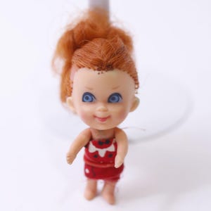 1960s, Liddle Kiddles, Trikey Triddle, Mini Doll, Red Dress, Mattel, Vintage, ~ 250929-WH 766