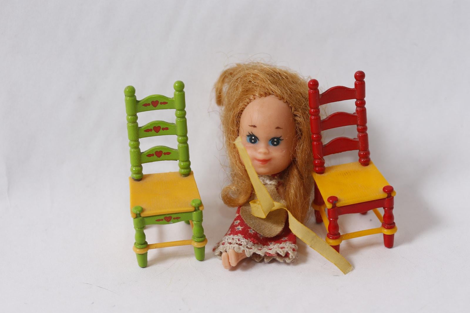 1980s Mattel the Littles Belinda Mini Doll With Toy Chairs