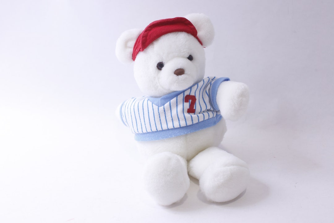 Babygund, Baseball Polar Bear, Cute Plush, Soft Toy, No 7 Striped
