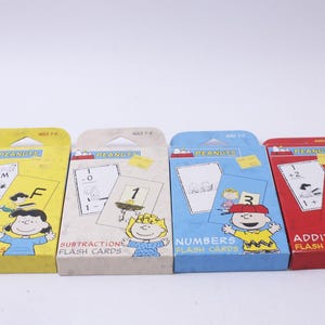 Peanuts, Snoopy, Flashcards, Subtraction, Math, Alphabet, Card Educational, Vintage, 250212-WH 138