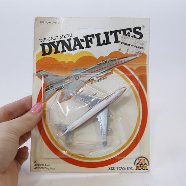 Dyna-Flites, Airplane, Airliner, Jet-Series, 1982, Zee Toys, Die-Cast Metal, Scale Model, Collectible, Flawed Package, ~ WH-06 1263