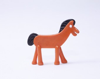 Pokey, From Gumby, Horse with Big Eyes, Toy, Little, Rubber, Bandable, Figure, Red, Black Hair, Standing Animal Vintage ~ 230616-84447 07