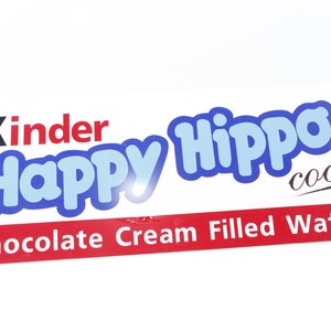 Vintage Kinder Egg Happy Hippo Cacao Chocolate Sign Store Display Carta da parati fotografica Prop Casa, Interni, Decor ~ I-2
