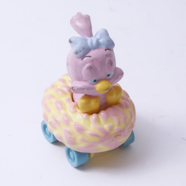 Tiny Tunes, Sweetie-Pie, Pink Bird in Cart, 2", Vehicle, Figure, Cartoon, Animal, Toy, Vintage, Collectible, ~ 20-27-945