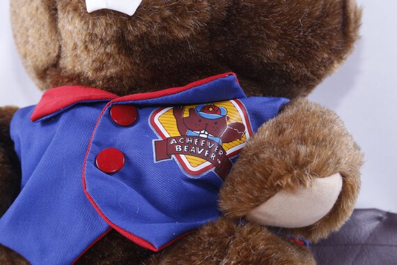 アチーバー ビーバー、ぬいぐるみ、ソフト、人形、青いベスト