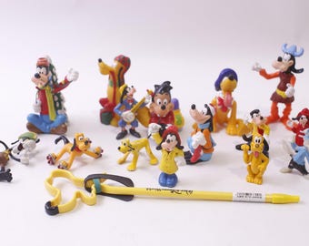 Disney, Goofy, Pluto, PVC Figure, Lot, Vintage, Toy, Collectible, ~ 251114-WH 840
