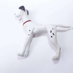 Disney, 101 Dalmatiner, Pongo, Hund, PVC, Figur, Zeichentrickfigur, rotes Halsband, Miniatur, Spielzeug, Vintage, Sammlerstück, ~75