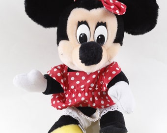 Minnie Mouse Vintage Soft Plush Doll Toy Red Dress Bow Walt Disney Children Vintage Toys Vintage Plush, Stuffed Animal ~ 20-01-496