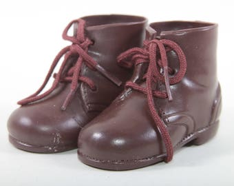 Zim&#39;s 18&quot; American Girl Size Doll Shoes Brown Boots Lace up Plastic Brown Laces Doll Clothes Outfit Accessories Dress, 20-12-405