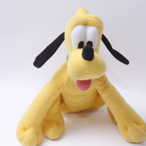 Disney, Pluto, Hund, sitzend, 20,5 cm, Plüsch, weich, Spielzeug, Figur, Cartoon Charakter, Vintage Plüsch, Stofftier, ~ 158 M-11-06