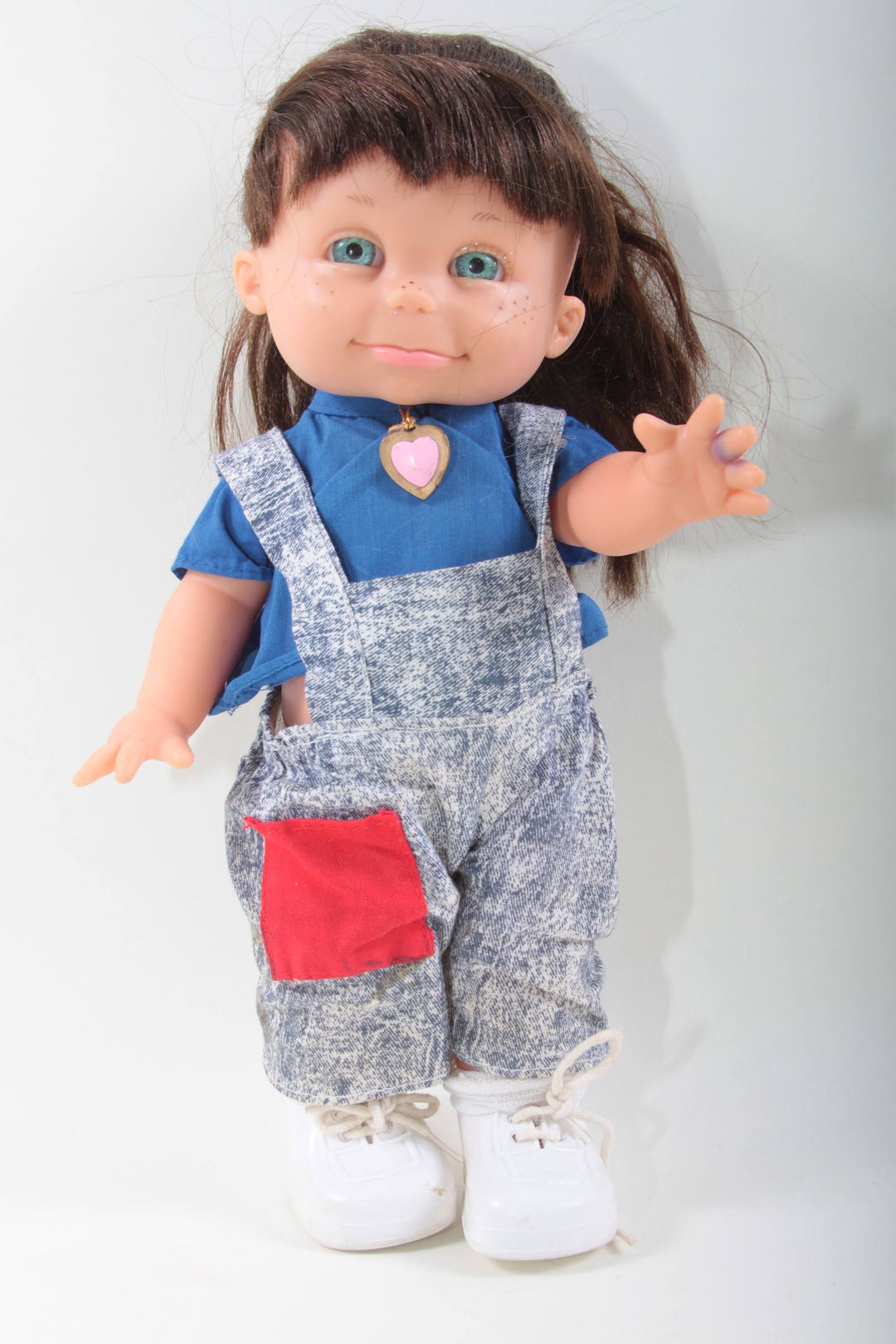 Berjusa Vintage Baby Doll Girl Plastic Dressed Overalls Blue Etsy
