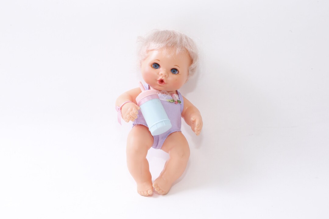 Baby Doll, Dressed, Blonde Short Hair, Infant, Toy, Figure, 7, Bottle ...