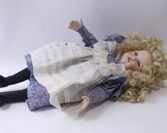 Hillary Porcelain Doll by Dianna Effner, 15", Girl, Dressed, Retro Fashion, Nursery Decor, Collectible, Displayable, ~ 240213-WH 861