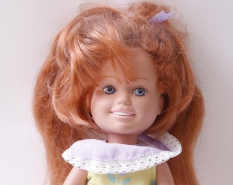 1987, Playskool, Doll, Dolly Surprise, Girl, Yellow Dress, Growing Hair, Red Hair, Toy, 10.5", Figure, Collectible, Vintage, ~221013-SO 870