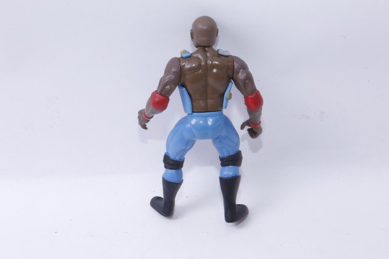 Jakks Pacific, 1997, Titan Sports, Figura de acción, Hombre negro, Traje azul, Cuerda, Cuchillo, Figura, Juguete, Vintage, Coleccionable, ~ 20-01-1122 imagen 2