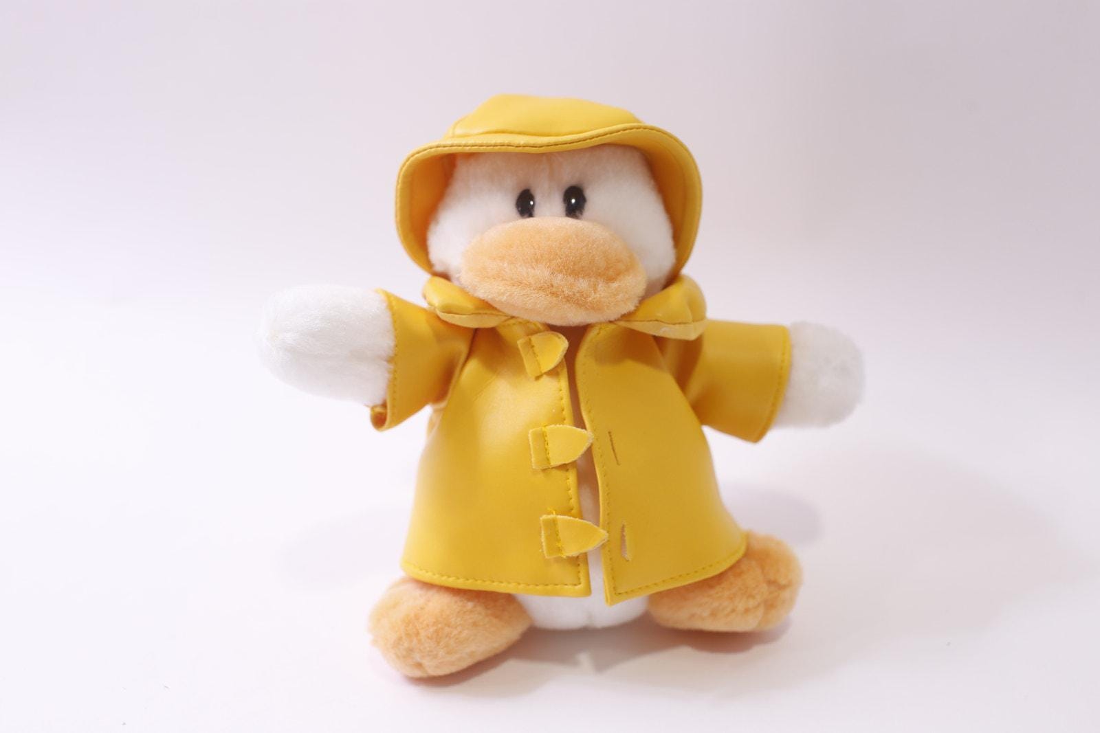 Russ Berrie, Dexter Duck, Plush, Yellow Raincoat and Hat, Vintage