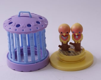 1993, Kenner, Littlest Pet Shop, Kissing Love Birds with Cage, Playset, Toy, Vintage, ~ 250709-WH 412