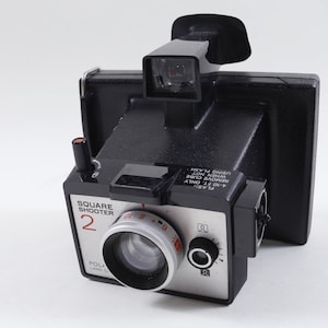 Rara Polaroid Land Camera Accordion Square Shooter 2 Black Photo Camera Design Bambini Vintage 897 immagine 1