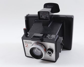 Seltene Polaroid Landkamera Akkordeon Quadrat Shooter 2 Schwarz Fotokamera Design Kinder Vintage ~897