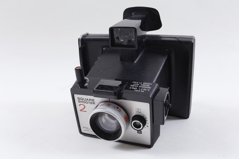 Rara Polaroid Land Camera Accordion Square Shooter 2 Black Photo Camera Design Bambini Vintage 897 immagine 1