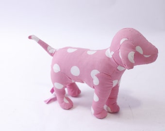 Victoria Secret, Pink Plush Dog with White Dots, Collectible, ~ 240401-WH 897