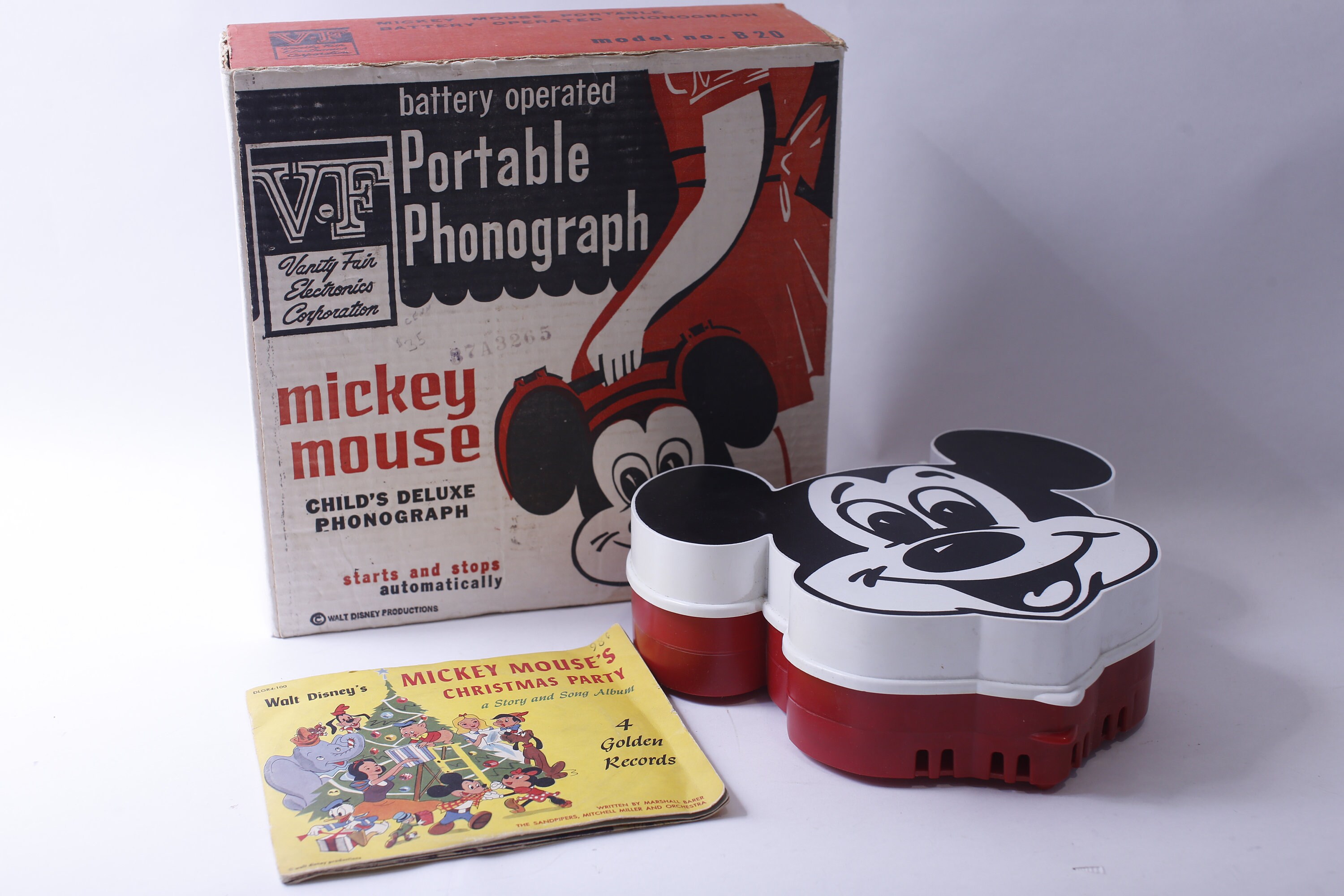 Mickey Mouse レコードプレーヤーとDISCOレコードセット Disney vintage ミッキーマウス レコードプレーヤー ジャンク