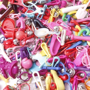 PICK YOUR OWN - #2 Vintage Bell Charms, Plastic Charms, Colorful, Plastic, Variety, Lot, bellcharms, charm bracelet, 1980s, 80s - 122