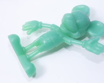 Disney, Marx Mickey Mouse, Waving, Verde, 6", Figura in PVC, Figurina, Cartone animato, Miniatura, Giocattolo, Vintage, ~ M-17-03