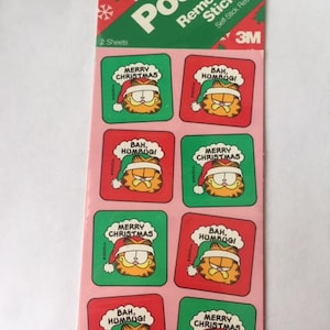 Naklejki świąteczne Garfield Post-It Vintage Single Sticker Sheet 1990's Scrap Booking Sticker Collecting Hallmark Craft ~ 104