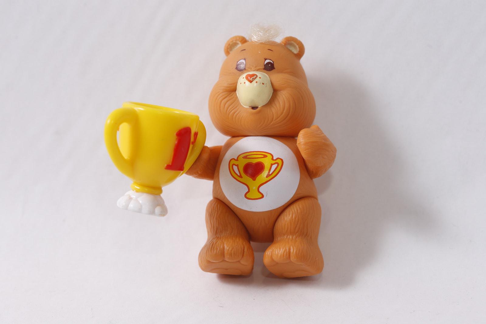 1983 Care Bears Champ Bear With Trophy Poseable Figurine Vintage