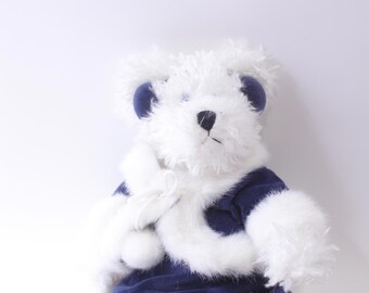 Boyds Bears、ぬいぐるみ、動物のぬいぐるみ、青いコート、クリスマス