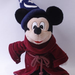 Mickey Mouse, Sorcerer, Plush, Disney, Fantasia, Soft Toy, Stuffed Animal, Classic, Cartoon Character, ~ 240327-WH 879
