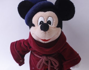 Mickey Mouse, Sorcerer, Plush, Disney, Fantasia, Soft Toy, Stuffed Animal, Classic, Cartoon Character, ~ 240327-WH 879