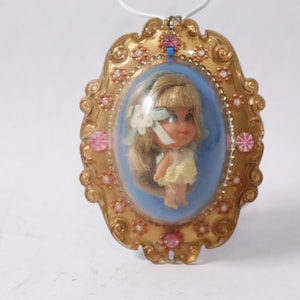 1966 Mattel Lucky Locket Kiddles Lou Mini Doll Vintage ~ 260423-WH 1095