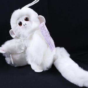 Muestra de producción Kamar, Rara, Prototipo, Muestra, Sun-Up, Blanca, Mono, 1989, Juguete colgante, Peluche, Muñeca ~ 285