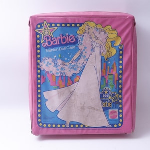 FLAW Mattel, Barbie, 1977, Fashion Doll Case, Pink, Wardrobe, Top Handle,  Folding, Toy Storage, Children, Vintage, Collectible, ~ 95
