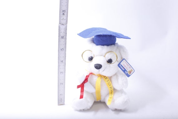 Graduado, oso polar de peluche con gafas, juguete de primera