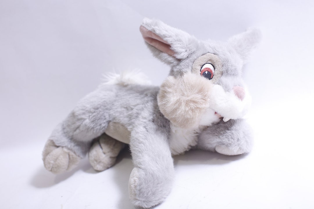 Thumper Disney Bambi Gray Plush Bunny, Laying, Rabbit, Hare, 12