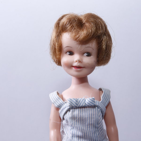 Pat Pending, Penny Brite, Elizabeth N J, Deluxe Reading, 1963, Dressed, Doll, Redhead, Striped Dress, Toy, Figure, Vintage, FLAW ~ 20-01-28
